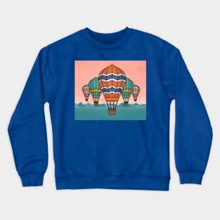 Retro Hot Air Balloons Balloon Ride Crewneck Sweatshirt